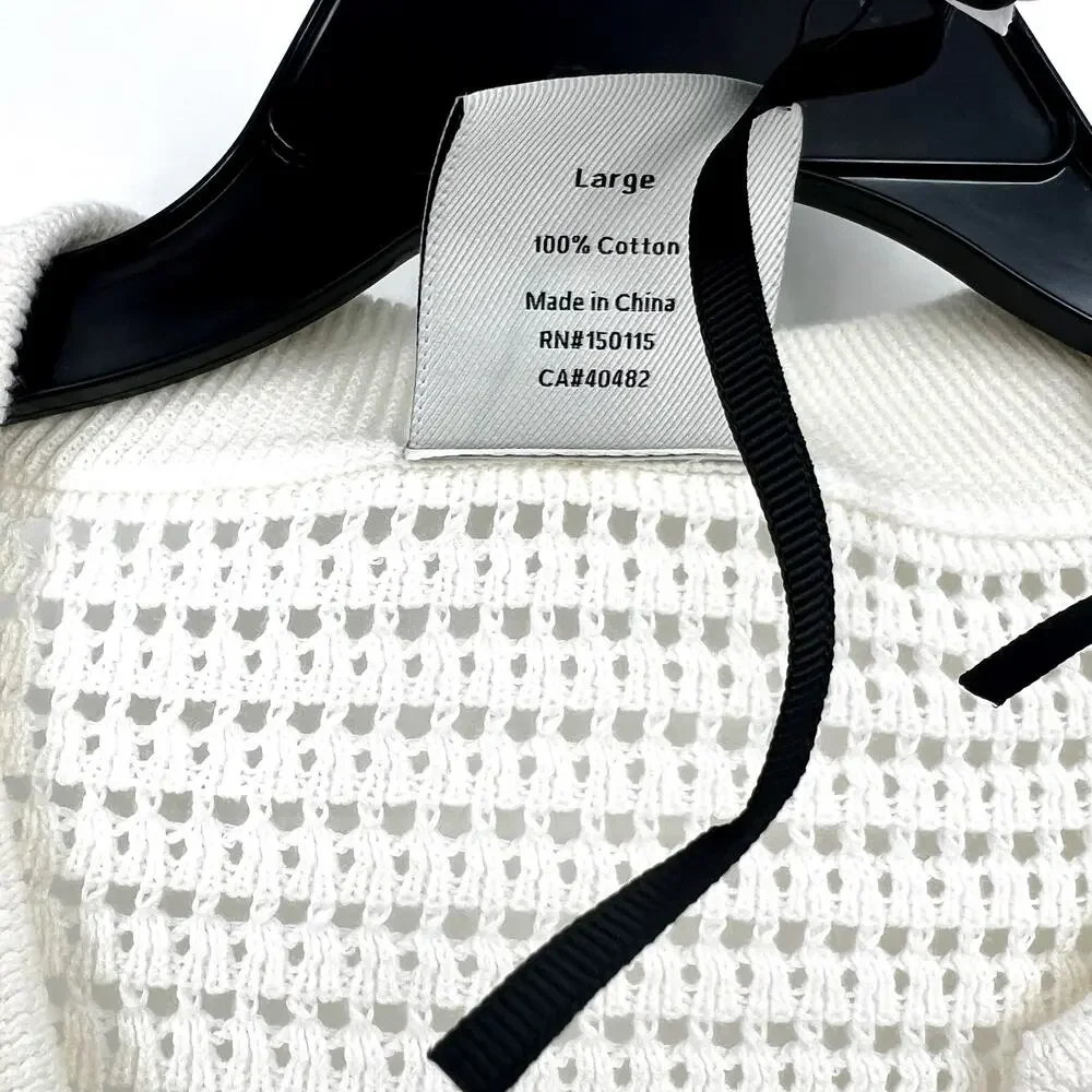 VARLEY Women's Callie Mesh Knit Top Large Beige Egret Short Sleeve NWT - Picture 10 of 13